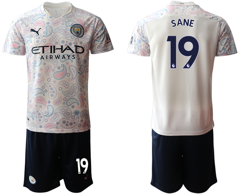 Men 2020-2021 club Manchester City away #19 white Soccer Jerseys
